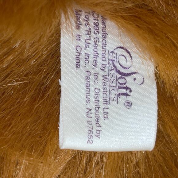 Vintage Soft Classics 1995 Large Russet Brown Stuffed Plush Bear Toy's R US - Picture 8 of 16